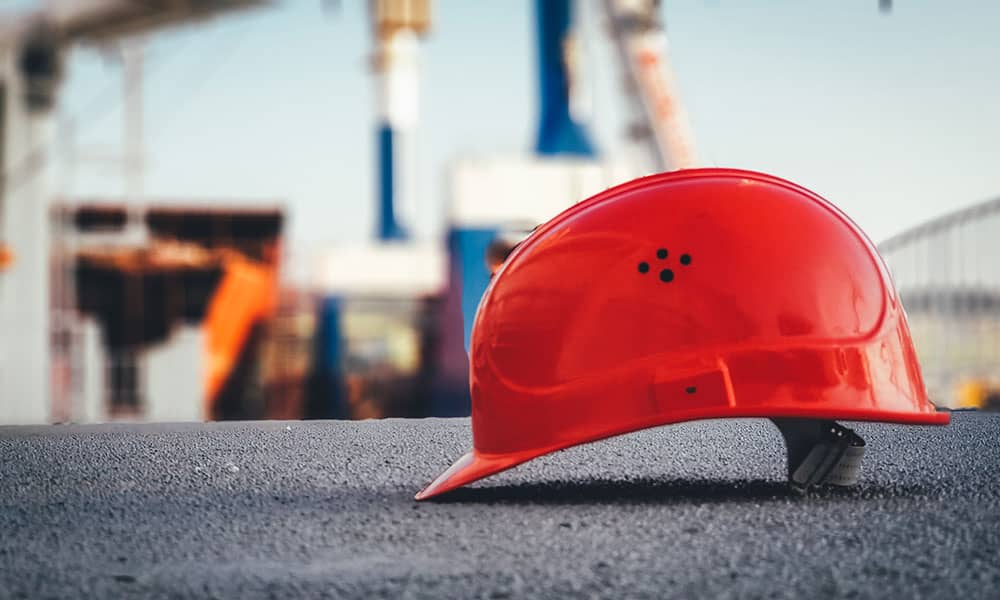 Hart hat at construction site in Wrexham